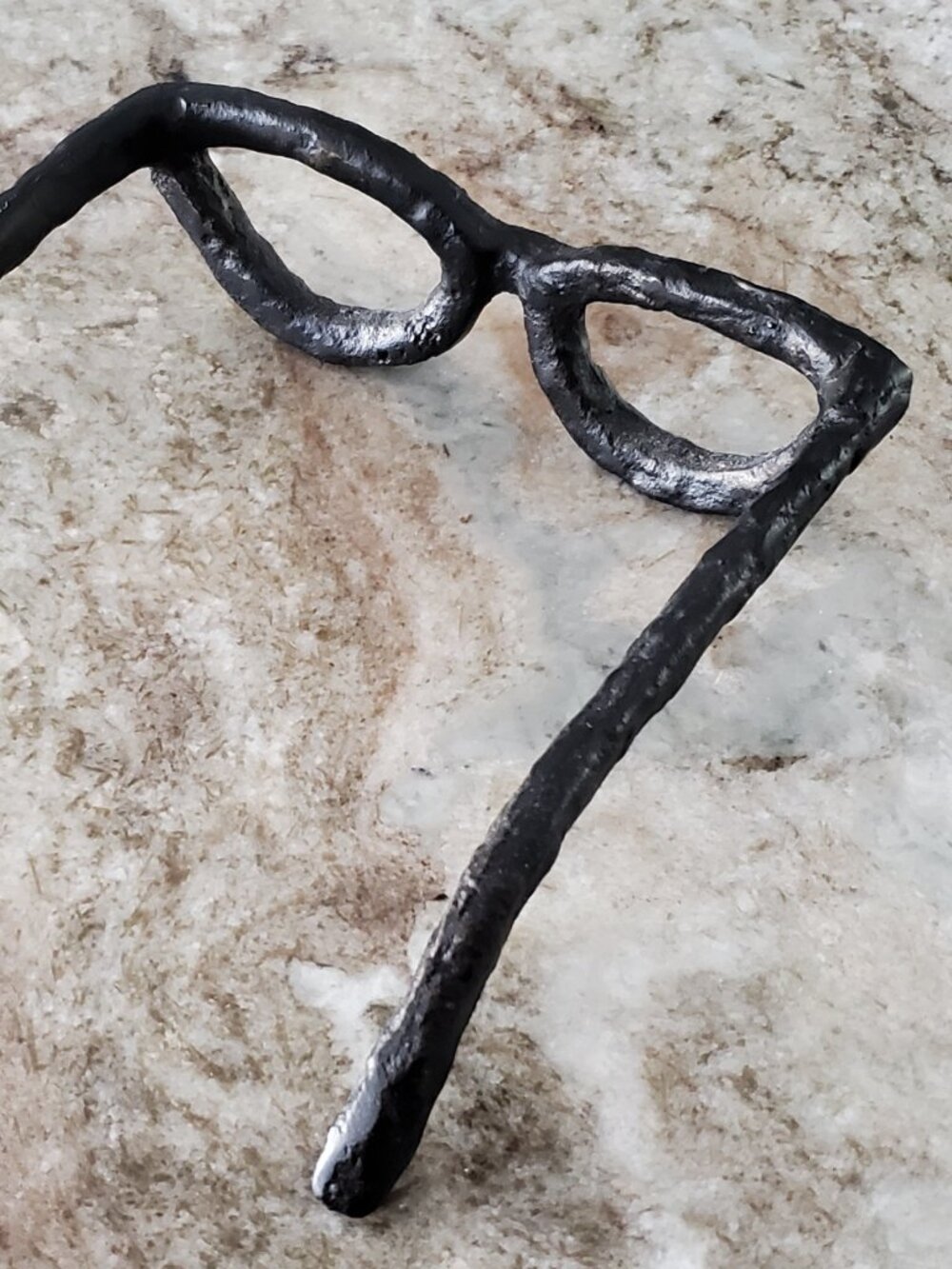 "Glasses" - Metal - Heavy - Dark Bronze/Black - Hammered look - Optical Decor